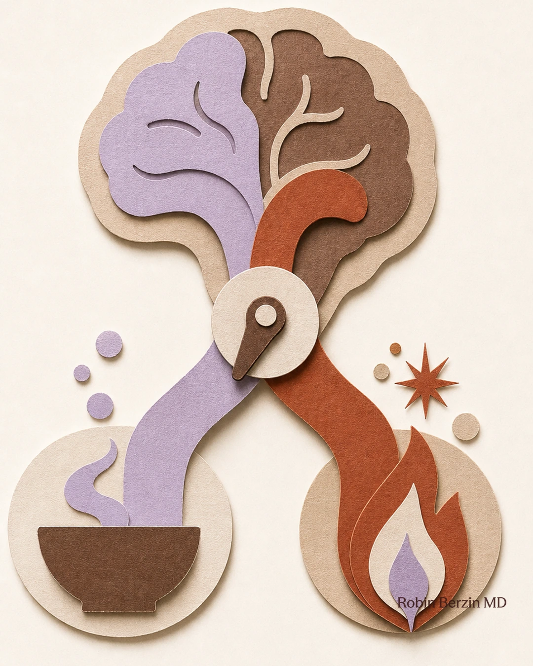 GLP-1s and Libido: What the Research Shows editorial cut-paper collage illustration