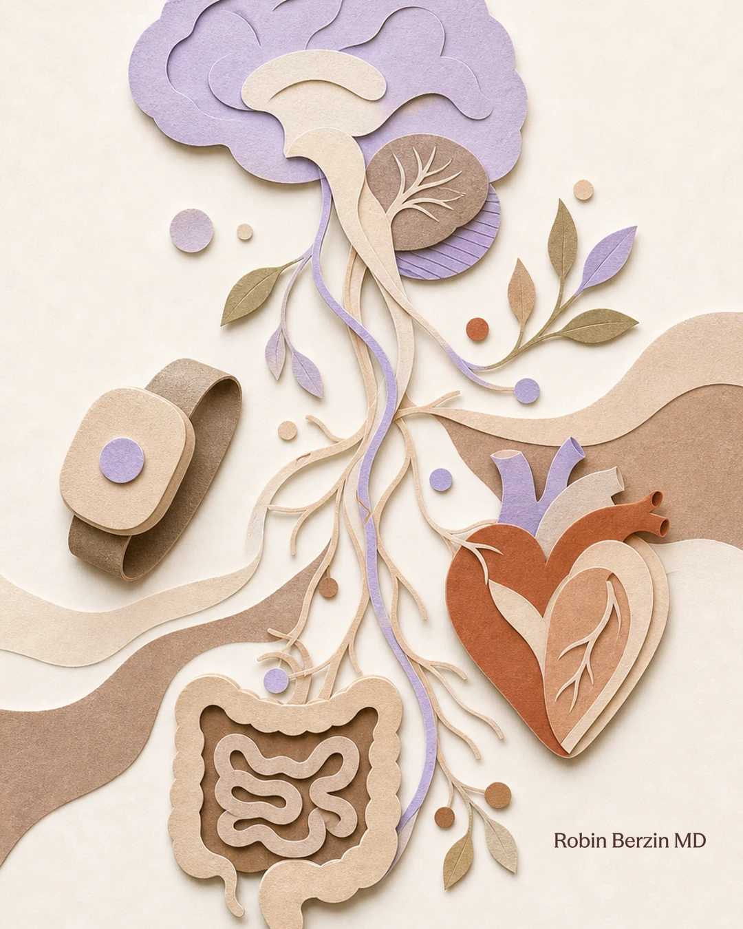 The best “calm tech” to hack your vagus nerve editorial cut-paper collage illustration