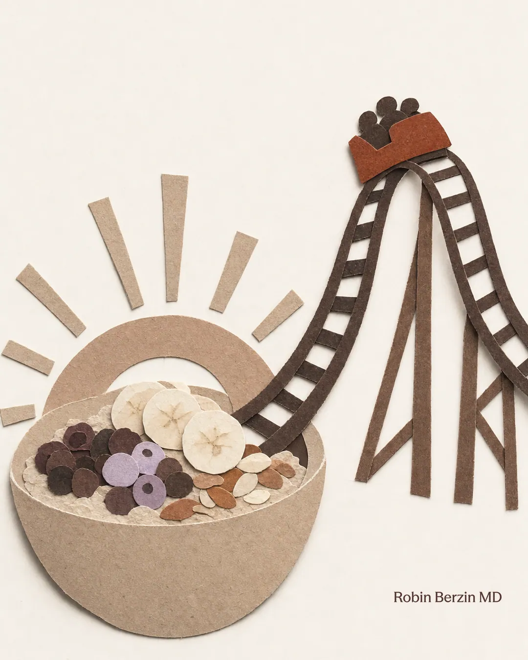 A breakfast cereal bowl becoming a blood sugar roller coaster.
