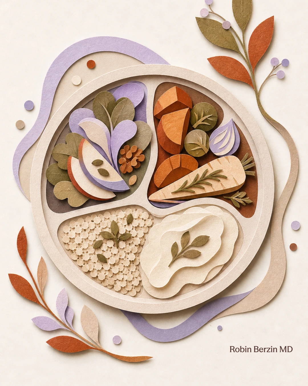 My personal Thanksgiving menu editorial cut-paper collage illustration