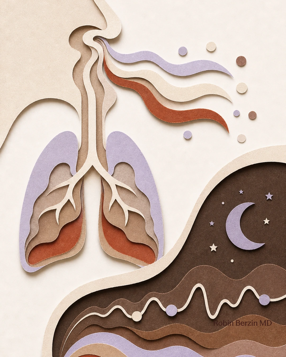 The breathing habit that will transform your health overnight. editorial cut-paper collage illustration