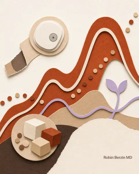 Is Your Blood Sugar Killing Your Fertility? editorial cut-paper collage illustration