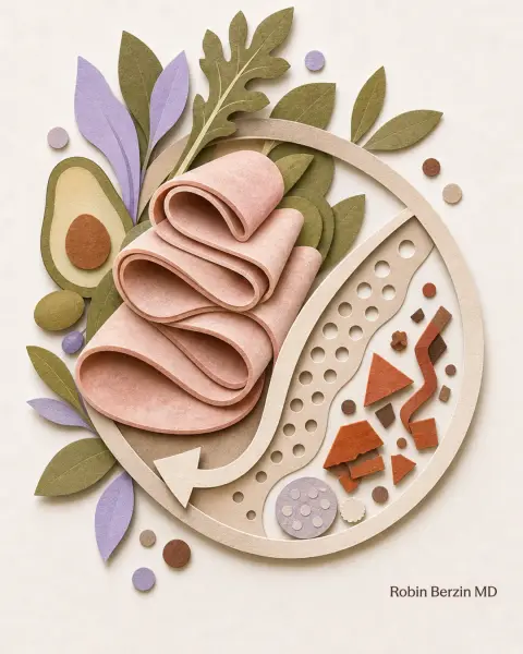 Can processed & deli meats be healthy? editorial cut-paper collage illustration