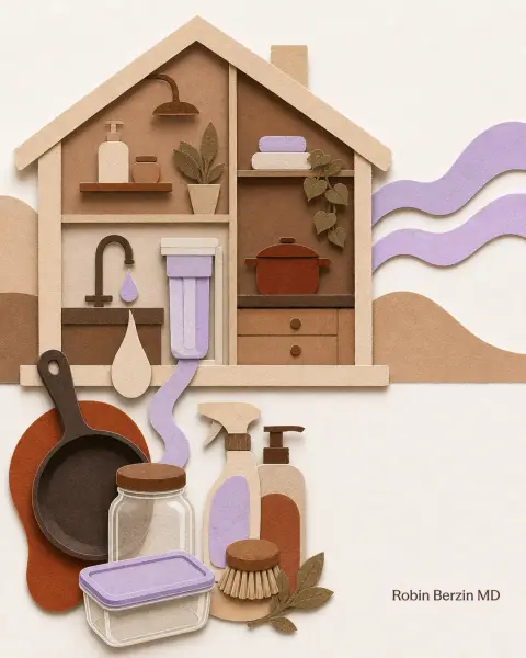The Chemicals in Your Home Are Affecting Your Fertility editorial cut-paper collage illustration