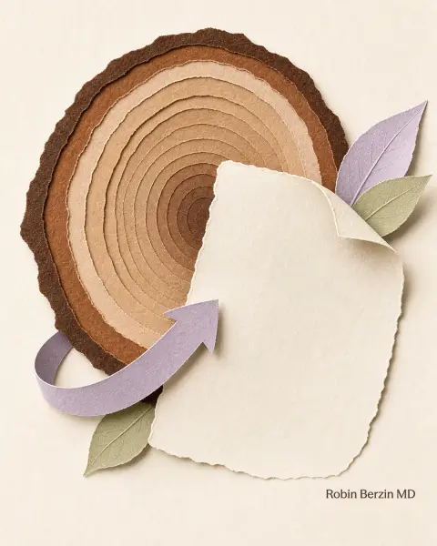 Chronological vs. Biological Age: Which One Really Matters? editorial cut-paper collage illustration
