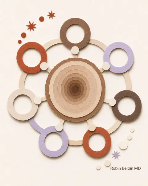 Is your social life aging you? editorial cut-paper collage illustration