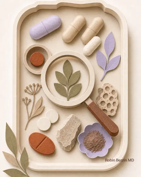 My personal supplement stack. editorial cut-paper collage illustration
