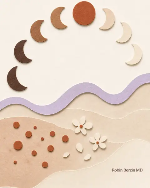 Perimenopause Symptoms: What the Research Shows editorial cut-paper collage illustration