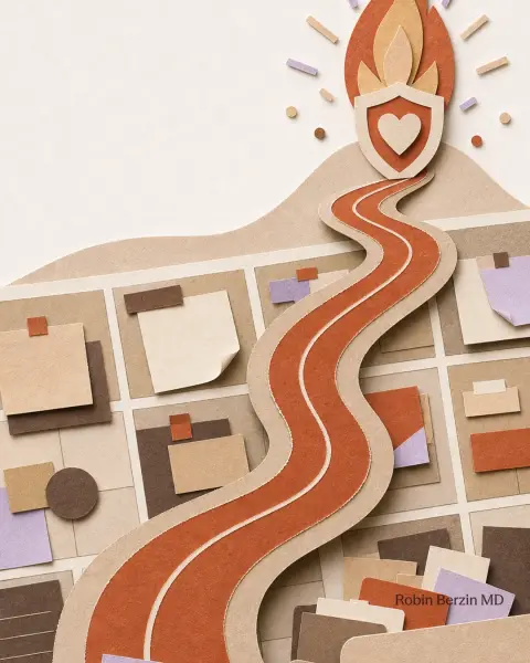 Randi Zuckerberg’s Astonishing Marathon Motivation Is the Inspiration I Needed editorial cut-paper collage illustration