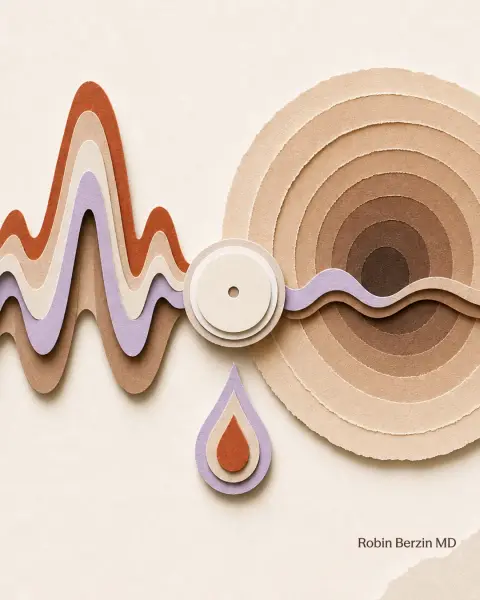 What a CGM Can Tell You About Your Aging Velocity editorial cut-paper collage illustration